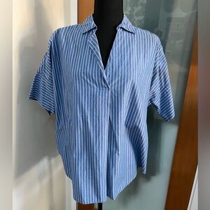Madewell Blue and White Striped Casual Shirt